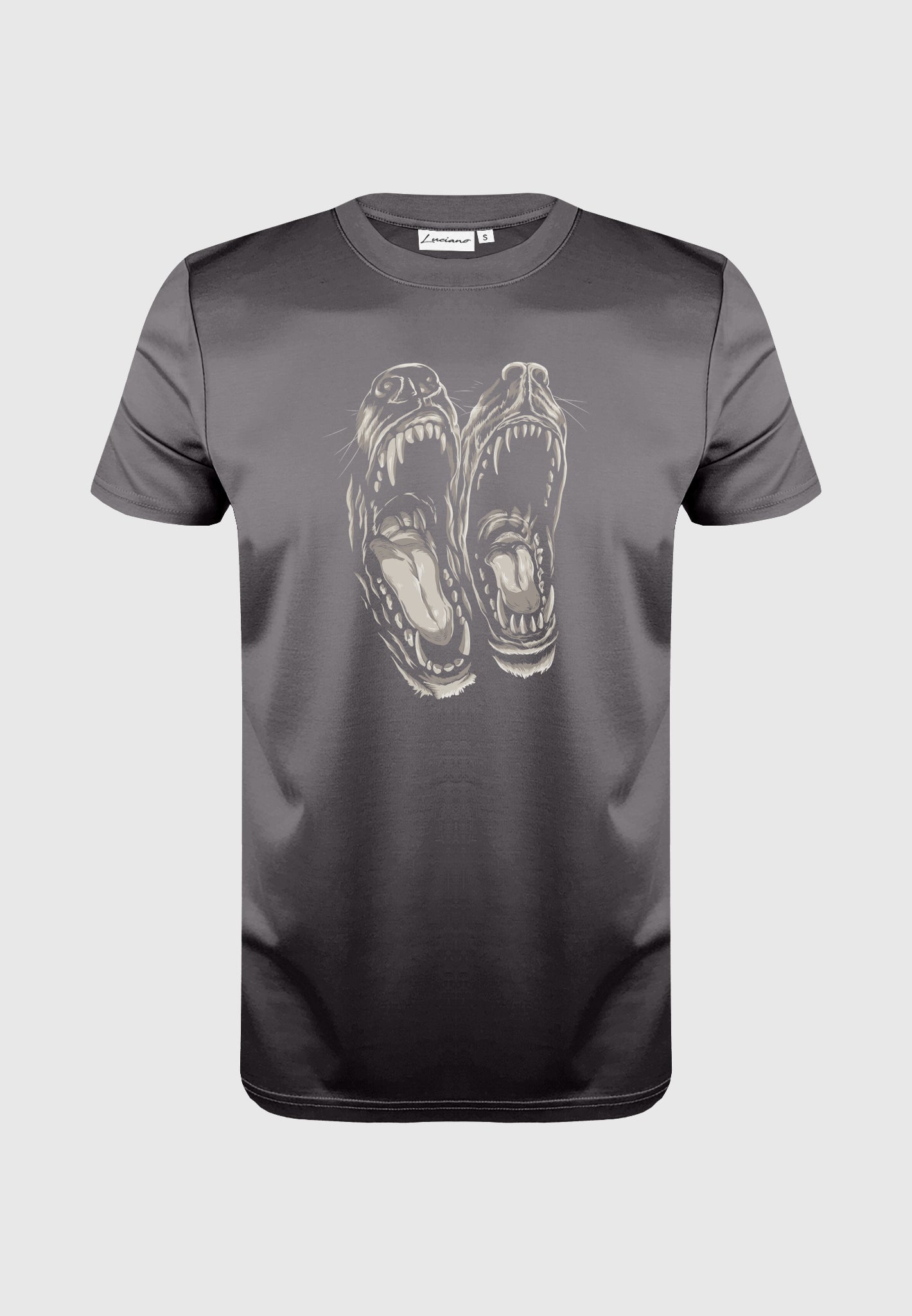 Angry Dogs Charcoal Luxury T-Shirt