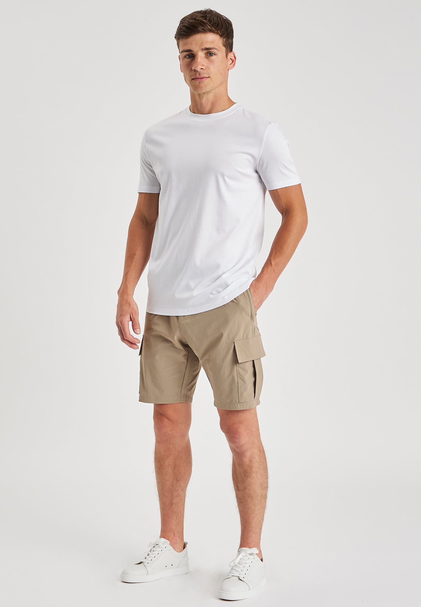 Beige Cargo Shorts