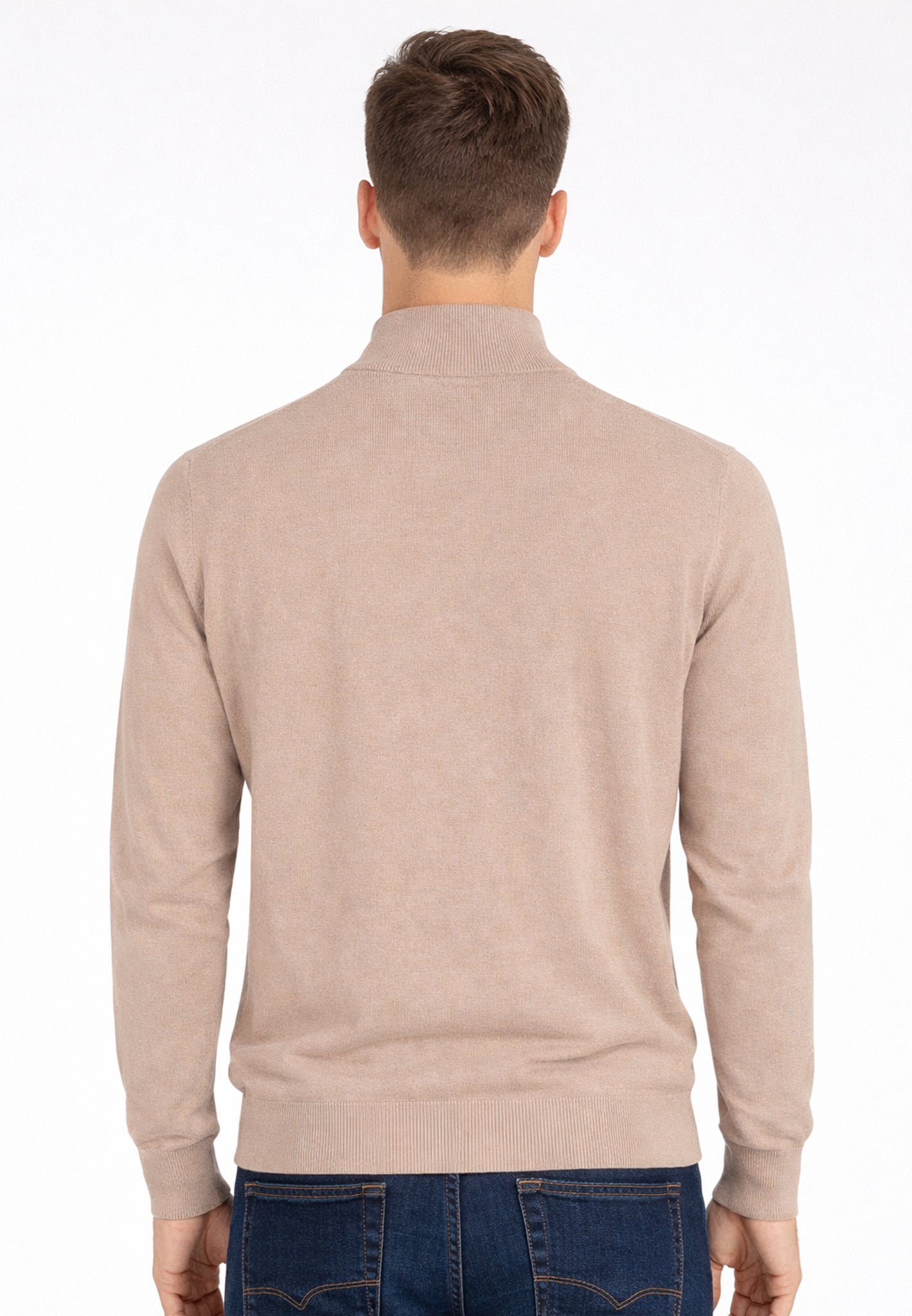 Beige Luxury 1/4 Zip Jumper