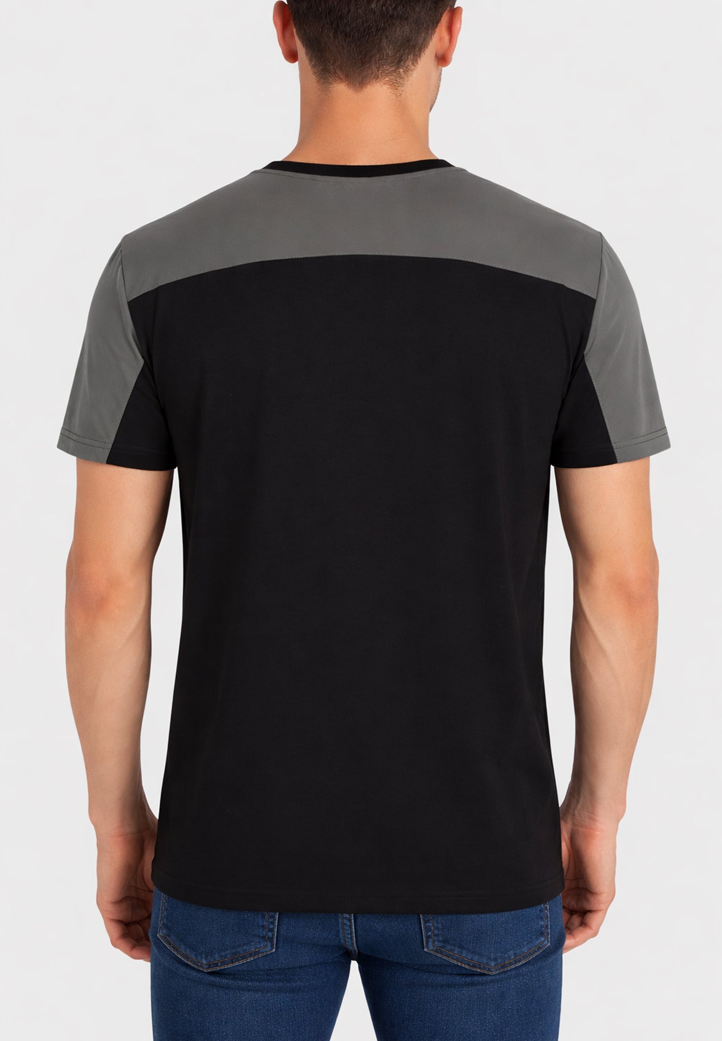 Black Luxe T-Shirt/Grey Nylon Shoulder