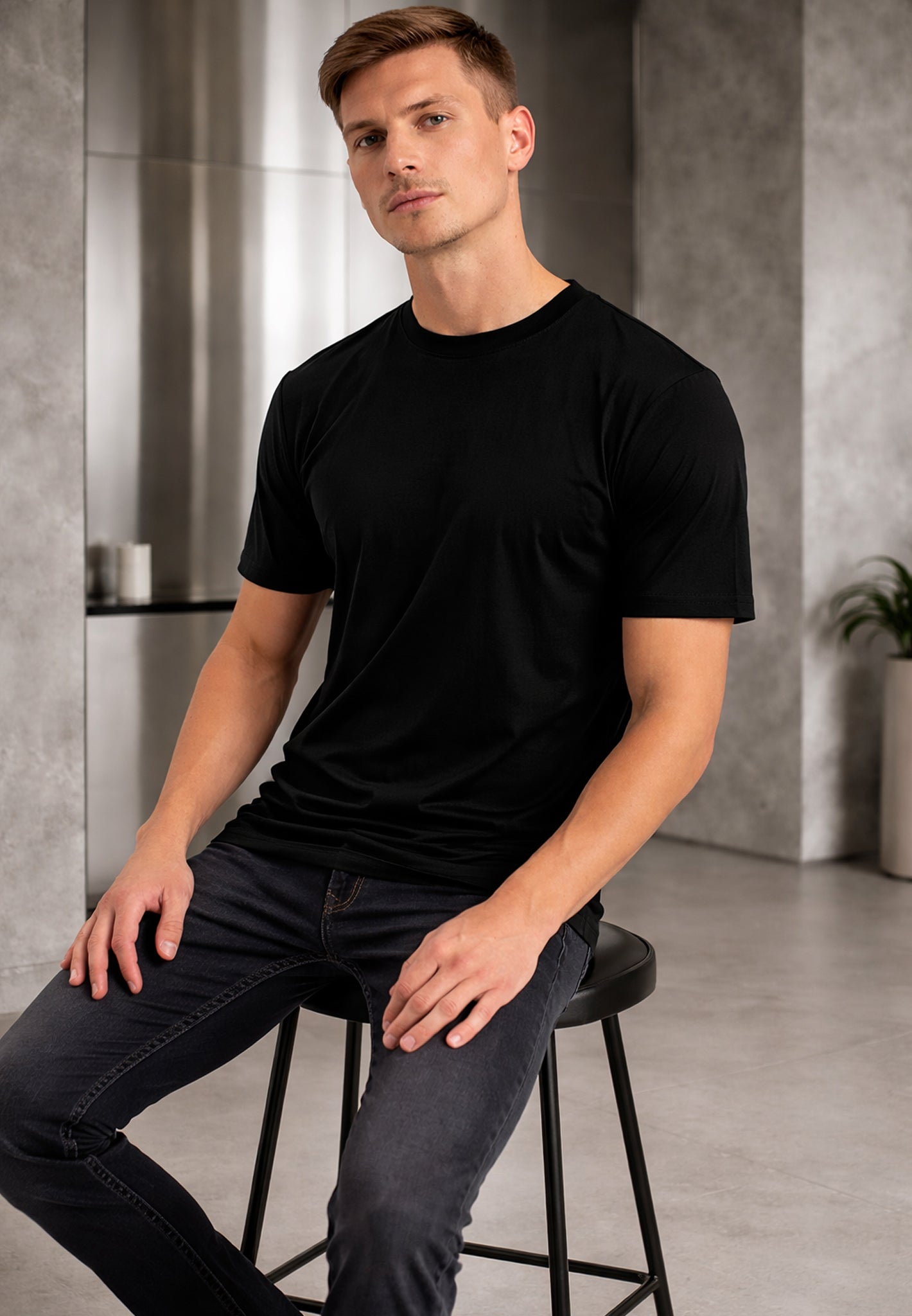 Black Luxury Mercerised T-Shirt