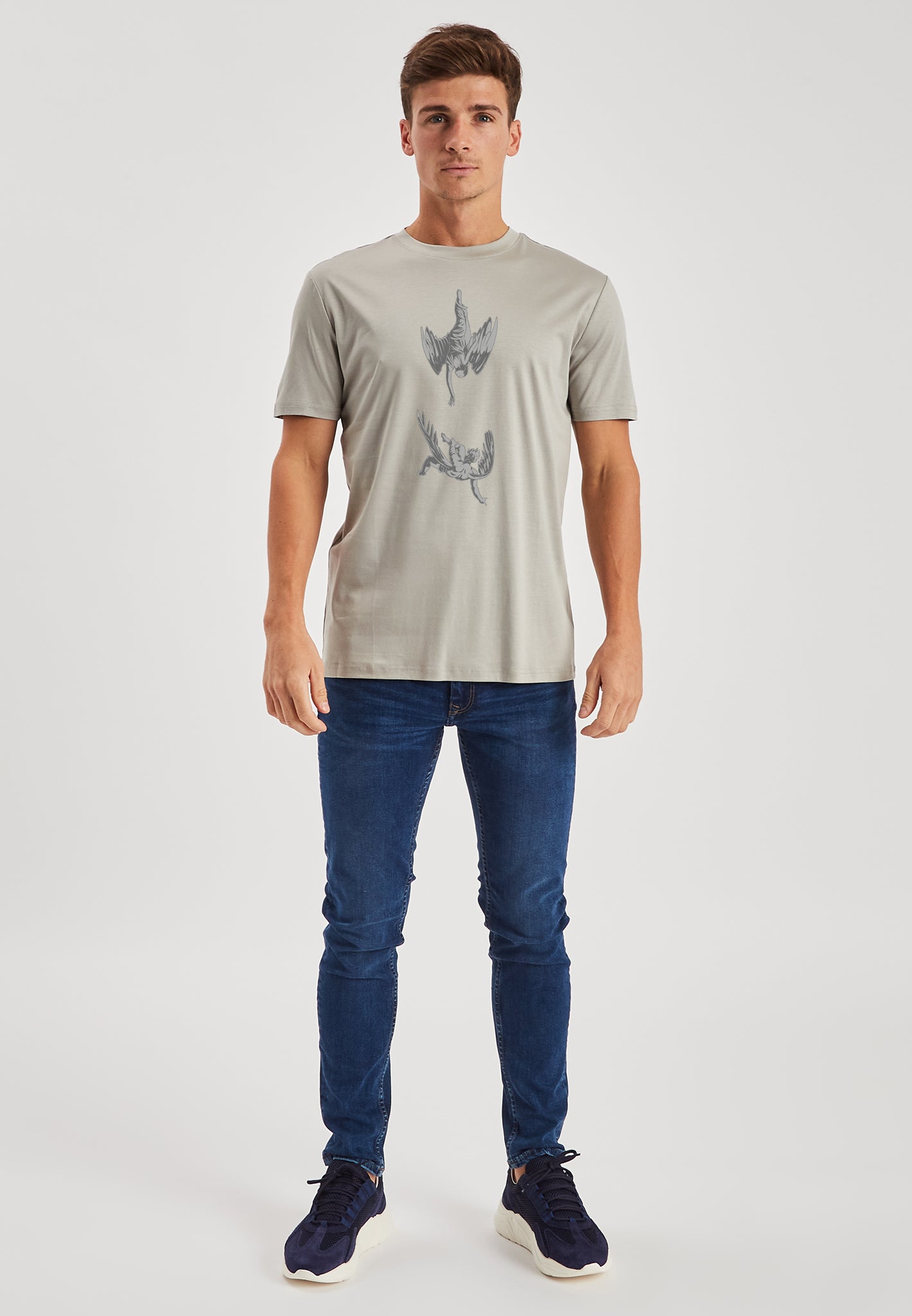 Fallen Angel Stone Grey Luxury T-Shirt