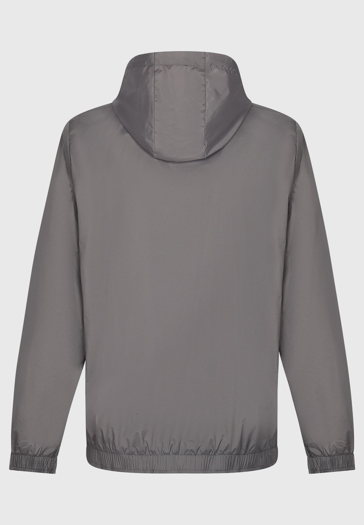 Grey Luxury Hooded Windbreaker