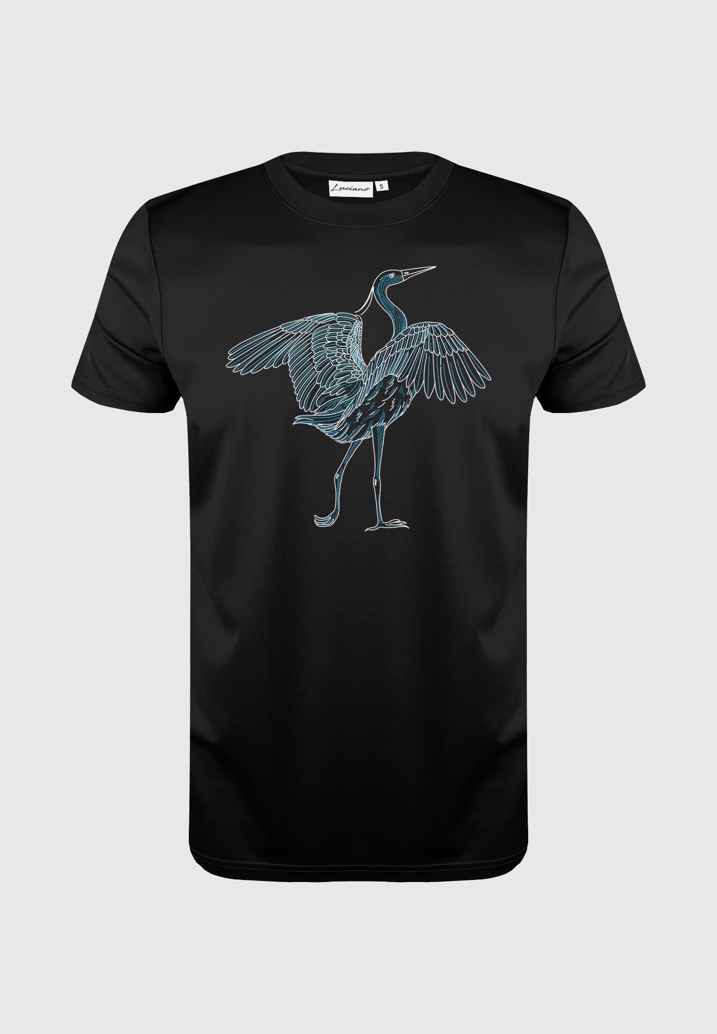 Heron Black Luxury T-Shirt