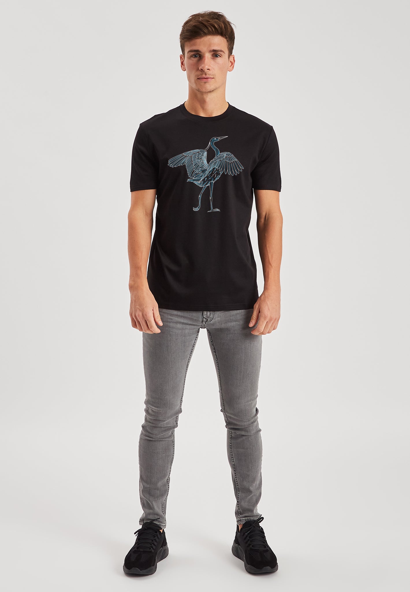 Heron Black Luxury T-Shirt