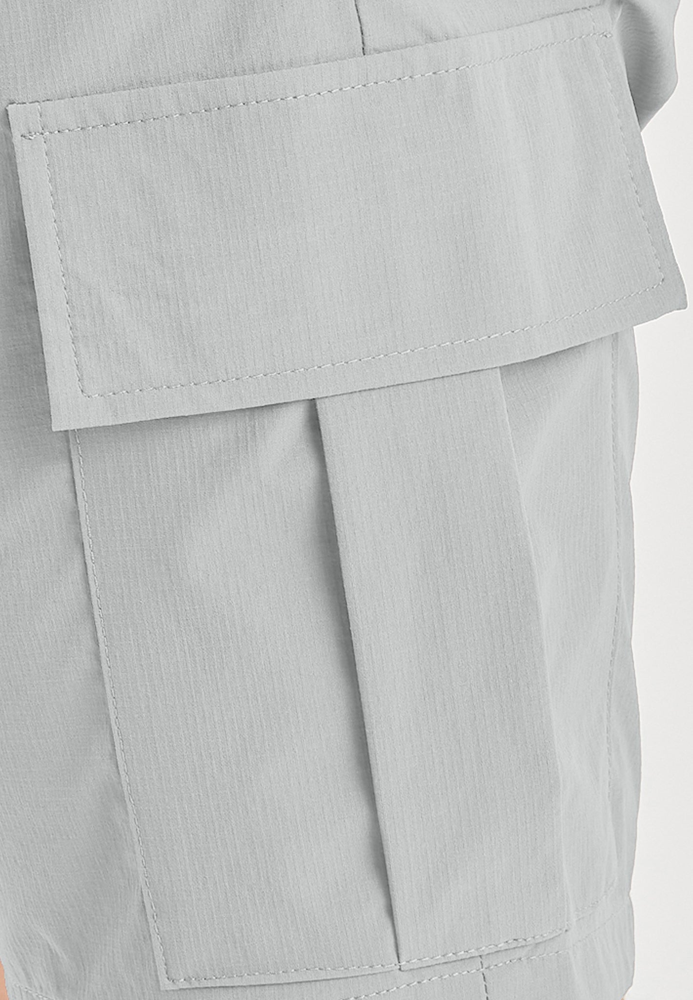 Light Grey Luxe Cargo Shorts