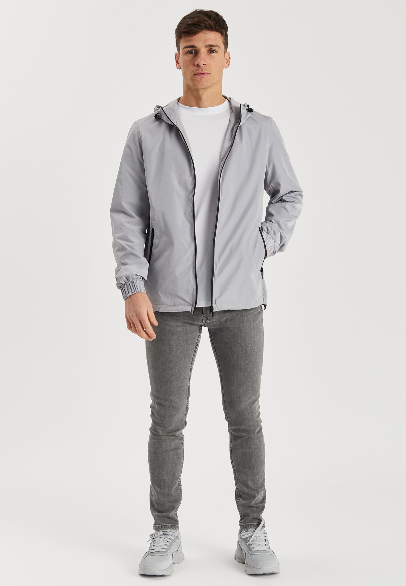 Light Grey Nylon Jacket