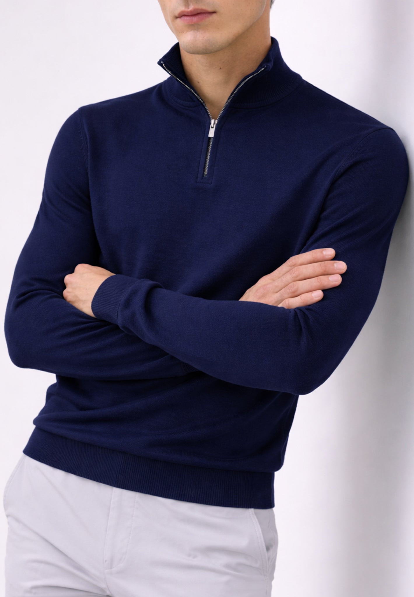 Navy Luxury 1/4 Zip Jumper