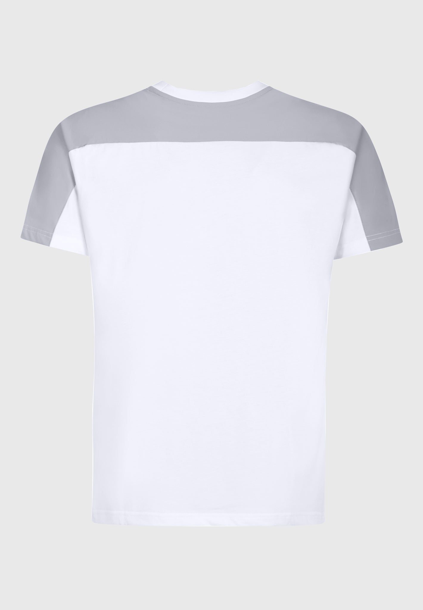 White Luxe T-Shirt/Grey Nylon Shoulder